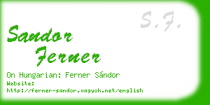 sandor ferner business card